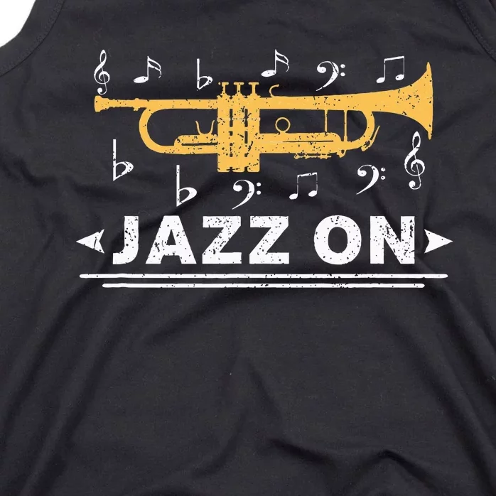 Jazz On Trumpet Player Blues Music Lovers Retro Smooth Jazz Tank Top