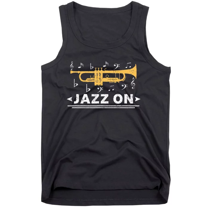 Jazz On Trumpet Player Blues Music Lovers Retro Smooth Jazz Tank Top