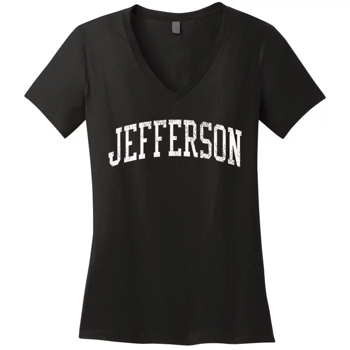 Jefferson Oh Vintage Athletic Sports Women's V-Neck T-Shirt