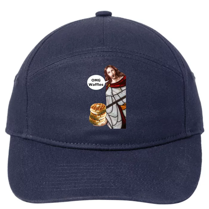 Jesus Omg Waffles 7-Panel Snapback Hat