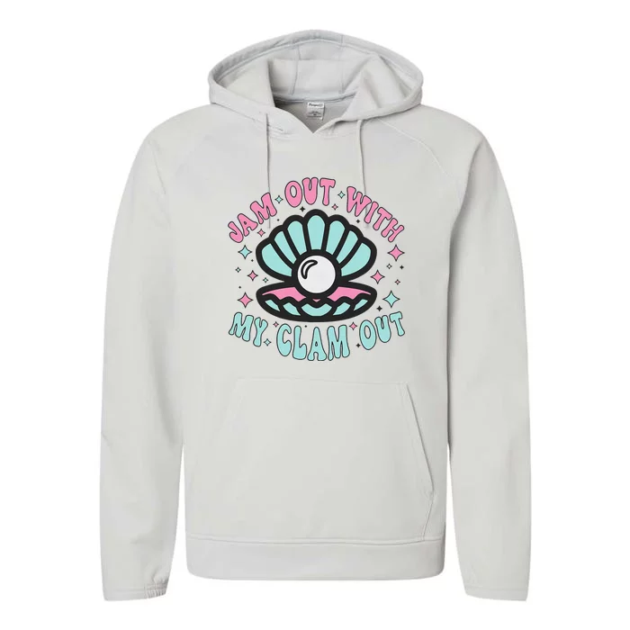 Jam Out With My Clam Out Funny Party Club Performance Fleece Hoodie