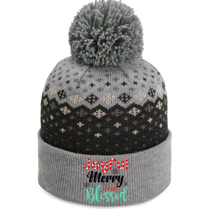 Joyful Merry And Blessed The Baniff Cuffed Pom Beanie