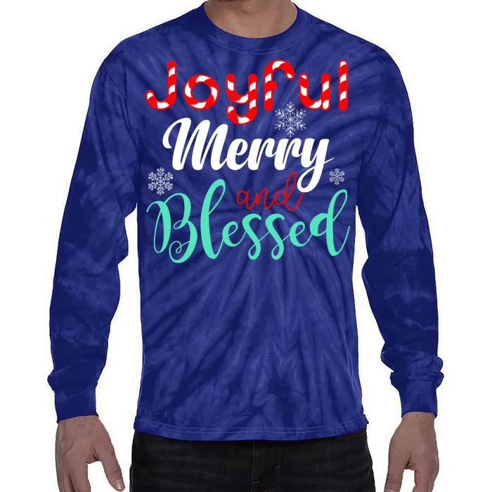 Joyful Merry And Blessed Tie-Dye Long Sleeve Shirt