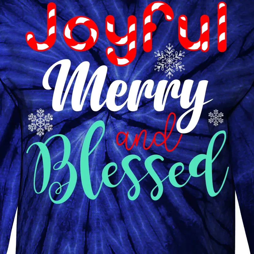 Joyful Merry And Blessed Tie-Dye Long Sleeve Shirt