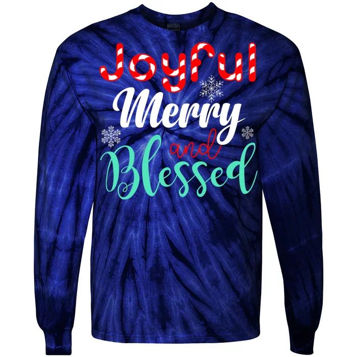 Joyful Merry And Blessed Tie-Dye Long Sleeve Shirt