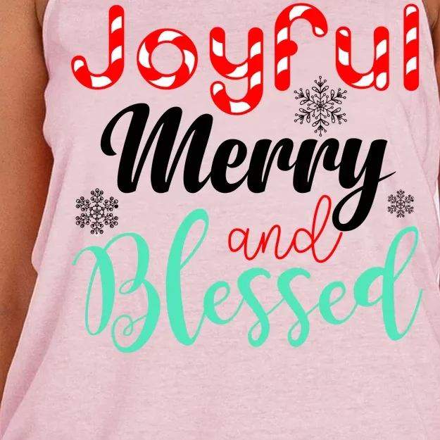 Joyful Merry And Blessed Women's Knotted Racerback Tank