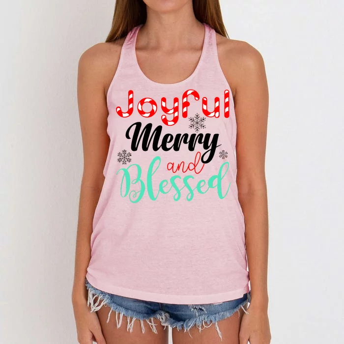 Joyful Merry And Blessed Women's Knotted Racerback Tank