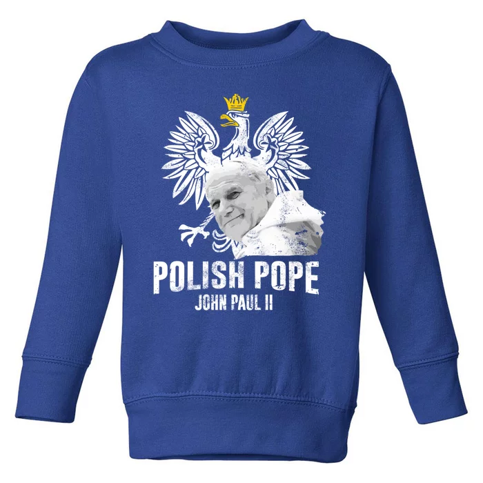 John Paul 2nd Vintage Distressed Poland Eagle Patriotic Gift Toddler Sweatshirt