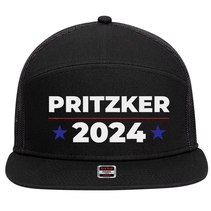 Jb Pritzker 2024 For President 7 Panel Mesh Trucker Snapback Hat