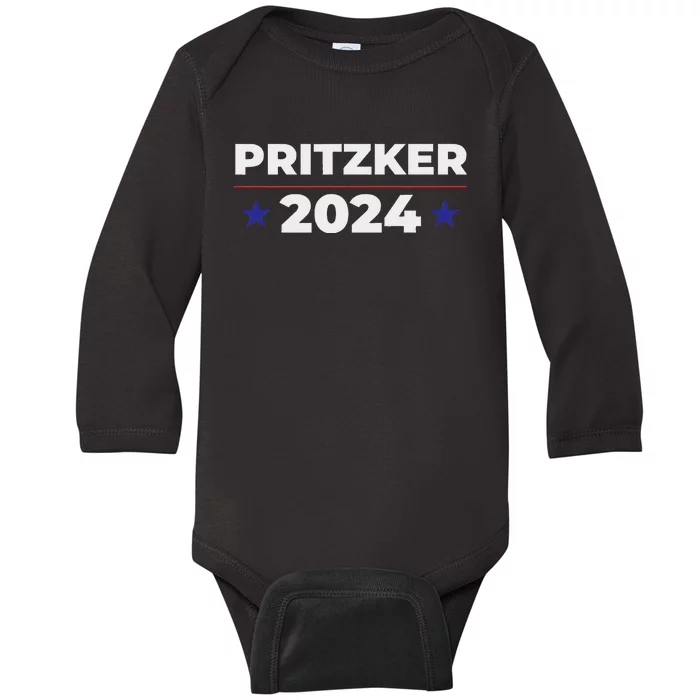 Jb Pritzker 2024 For President Baby Long Sleeve Bodysuit