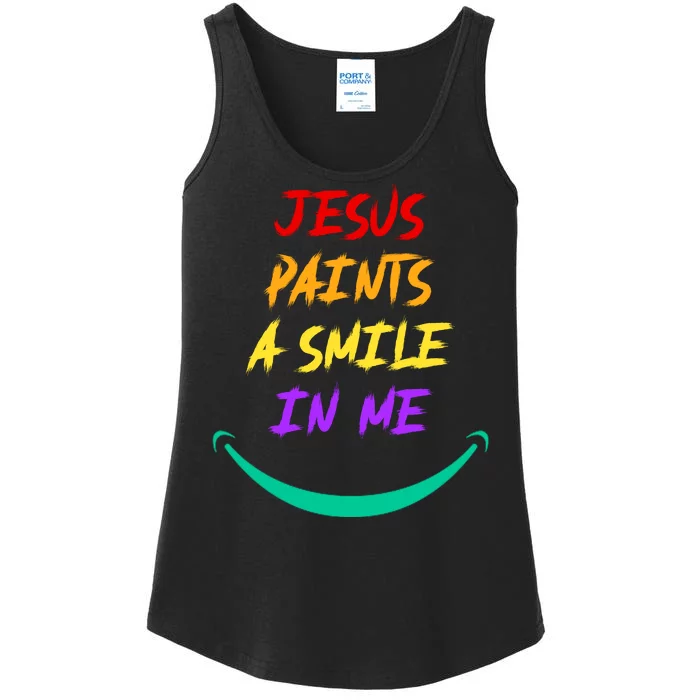 Jesus Paints A Smile In Me Ladies Essential Tank