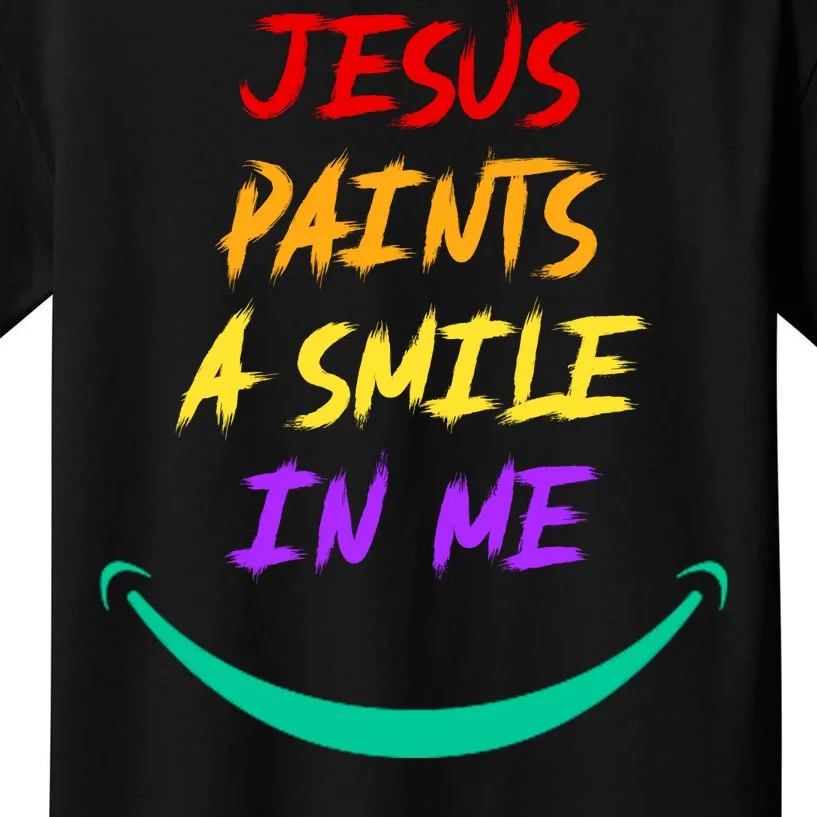 Jesus Paints A Smile In Me Kids T-Shirt