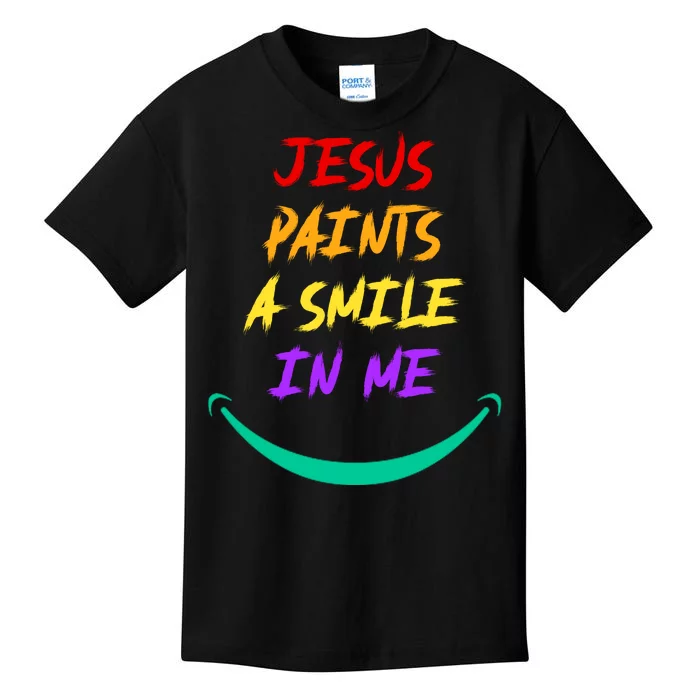 Jesus Paints A Smile In Me Kids T-Shirt