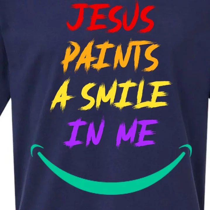 Jesus Paints A Smile In Me Sueded Cloud Jersey T-Shirt