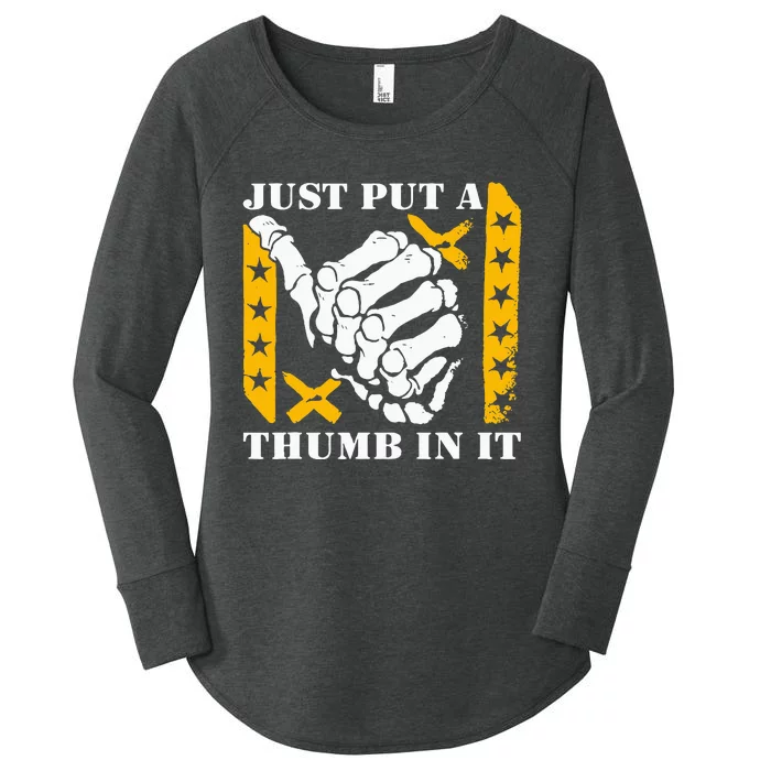 Just Put A Thumb In It Women's Perfect Tri Tunic Long Sleeve Shirt