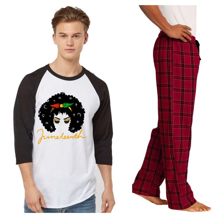 Juneteenth Pride Afro Hair Black History Raglan Sleeve Pajama Set