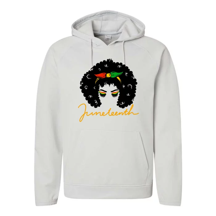 Juneteenth Pride Afro Hair Black History Performance Fleece Hoodie