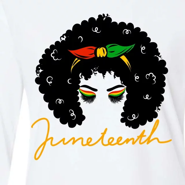 Juneteenth Pride Afro Hair Black History Womens Cotton Relaxed Long Sleeve T-Shirt