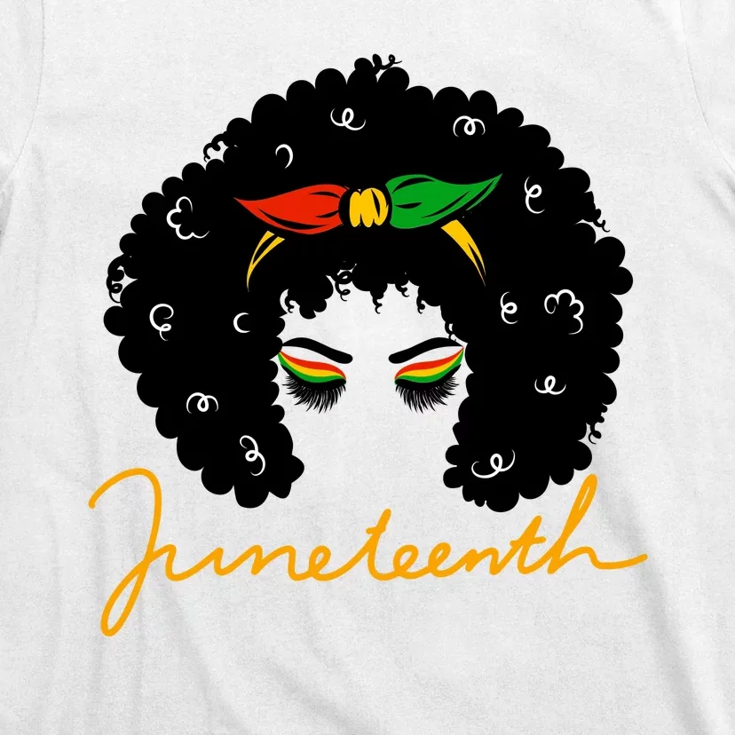 Juneteenth Pride Afro Hair Black History T-Shirt