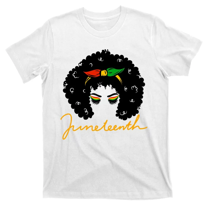 Juneteenth Pride Afro Hair Black History T-Shirt