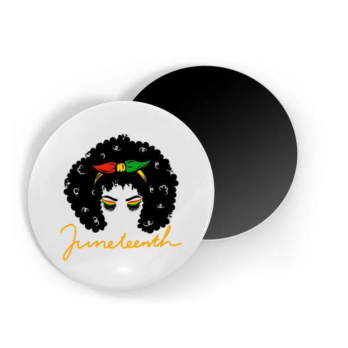 Juneteenth Pride Afro Hair Black History Magnet