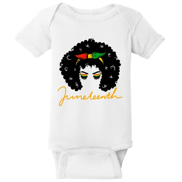 Juneteenth Pride Afro Hair Black History Baby Bodysuit