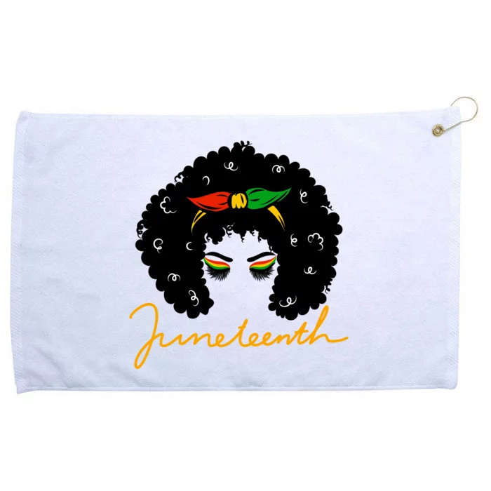 Juneteenth Pride Afro Hair Black History Grommeted Golf Towel