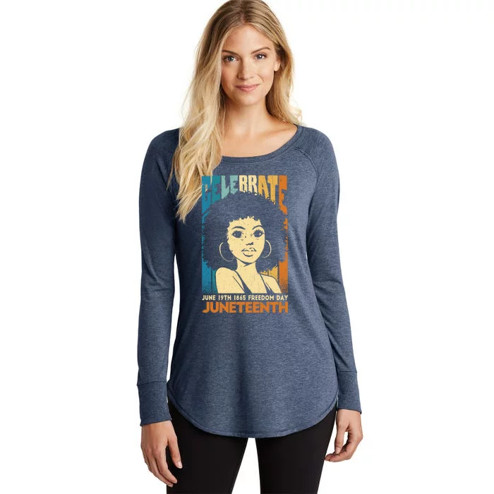 Juneteenth Peace And Freedom 19th June Black History Month Funny Gift Women's Perfect Tri Tunic Long Sleeve Shirt