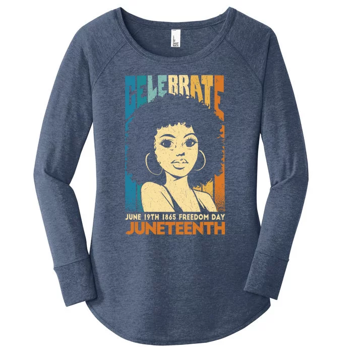 Juneteenth Peace And Freedom 19th June Black History Month Funny Gift Women's Perfect Tri Tunic Long Sleeve Shirt