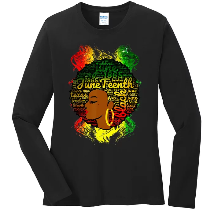 Juneteenth Proud Black African American Ladies honor 1865 Ladies Long Sleeve Shirt