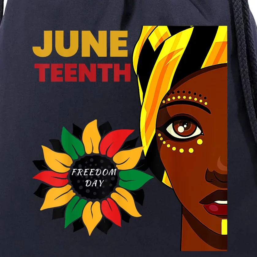 Juneteenth Princess Black Freedom Drawstring Bag