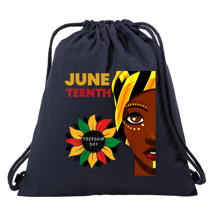 Juneteenth Princess Black Freedom Drawstring Bag