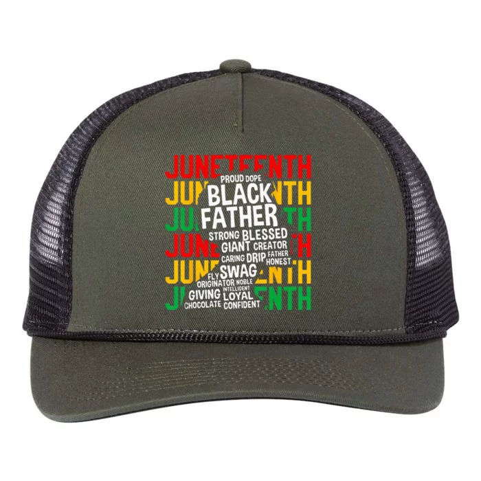 Juneteenth Proud Black Fathers Day Black History African Retro Rope Trucker Hat Cap