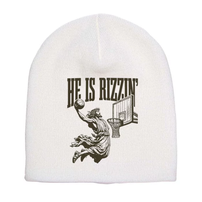 Jesus Playing Basketball Short Acrylic Beanie