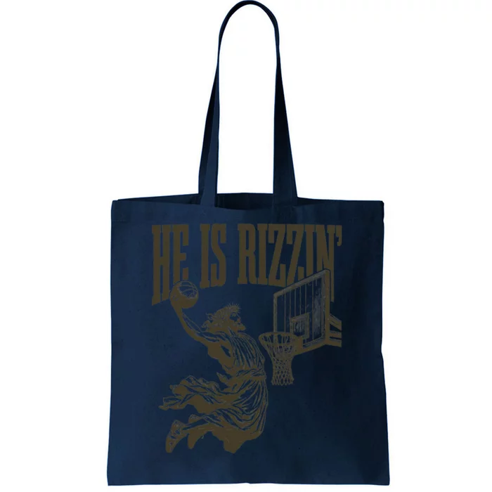 Jesus Playing Basketball He Is Rizzin Tote Bag