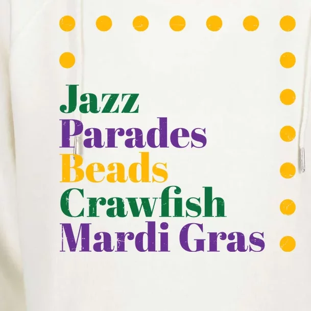 Jazz Parades Beads Crawfish Mardi Gras Womens Funnel Neck Pullover Hood