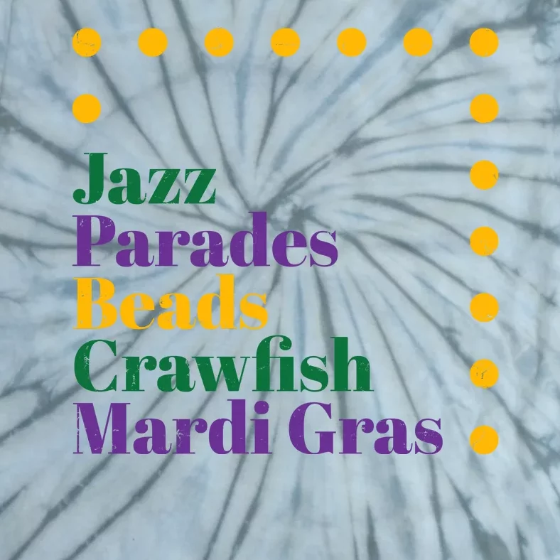 Jazz Parades Beads Crawfish Mardi Gras Tie-Dye T-Shirt