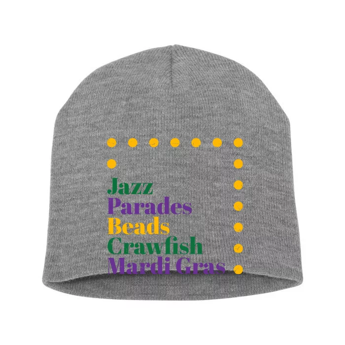 Jazz Parades Beads Crawfish Mardi Gras Short Acrylic Beanie