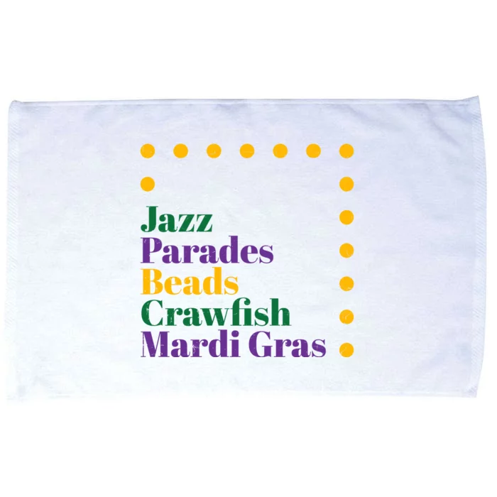 Jazz Parades Beads Crawfish Mardi Gras Microfiber Hand Towel