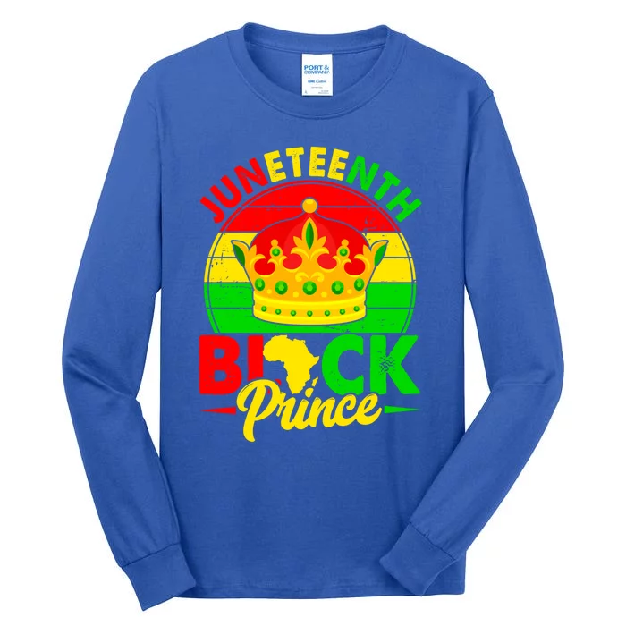 Juneteenth Prince Black Afro African June 19 Freedom Gift Tall Long Sleeve T-Shirt