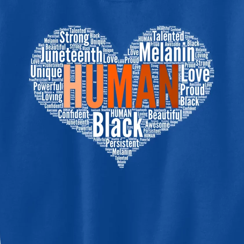 Juneteenth Pride Black History Month Melanin Kindness Gift Kids Sweatshirt