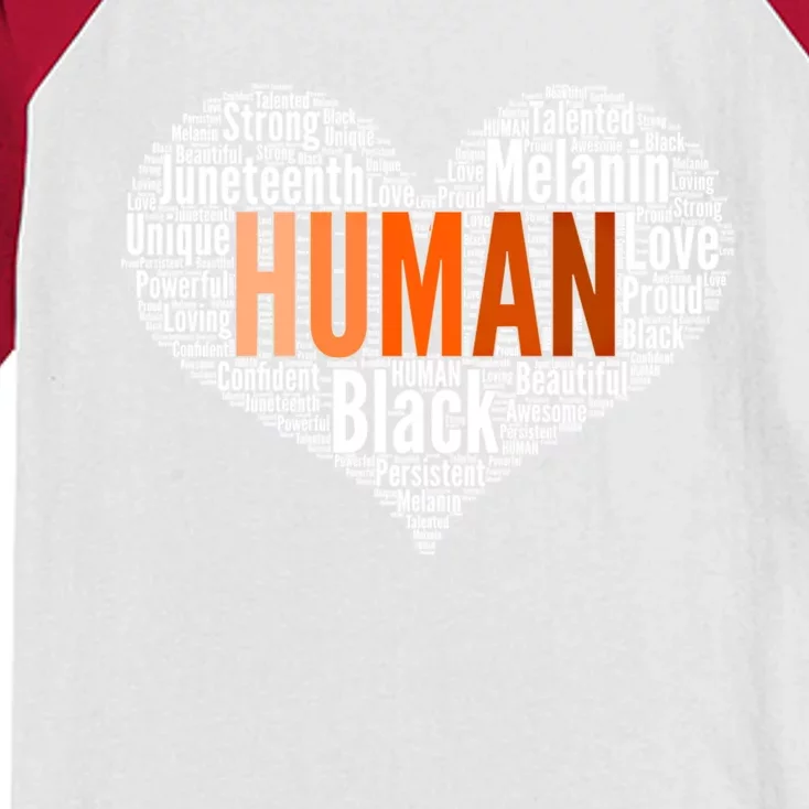 Juneteenth Pride Black History Month Melanin Kindness Gift Kids Colorblock Raglan Jersey