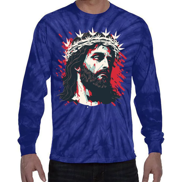 Jesus Painting Christianity Tie-Dye Long Sleeve Shirt