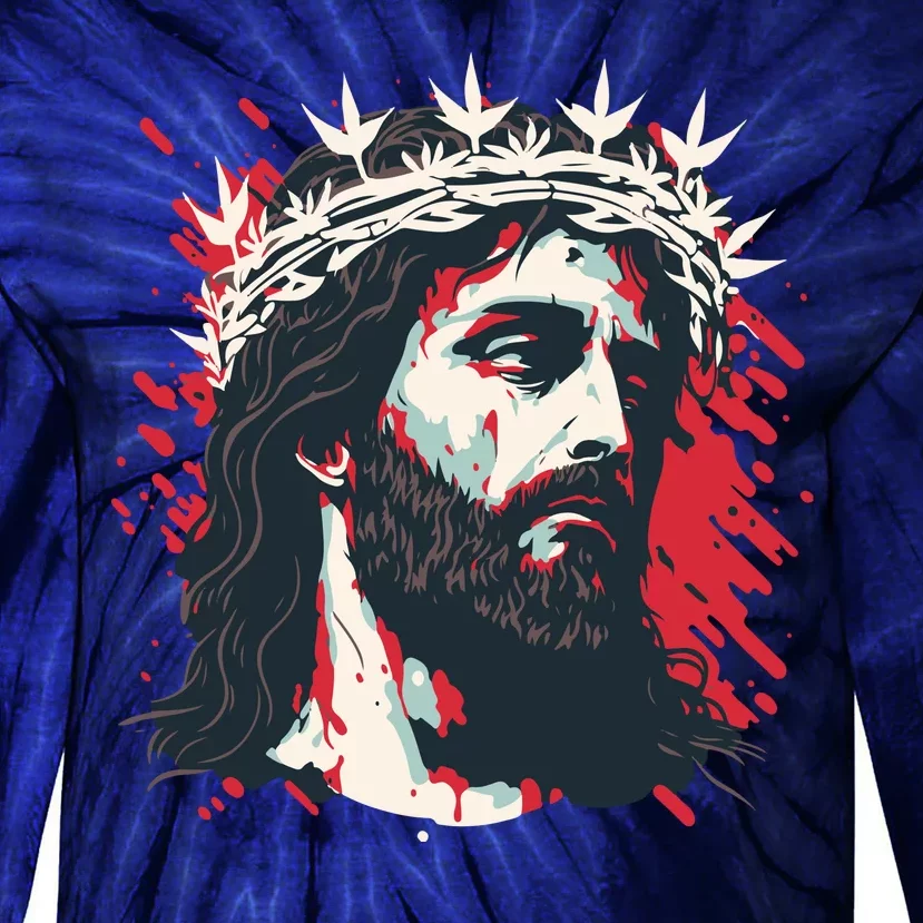 Jesus Painting Christianity Tie-Dye Long Sleeve Shirt