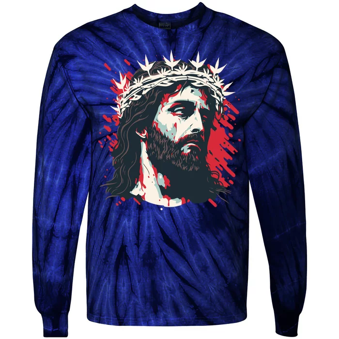 Jesus Painting Christianity Tie-Dye Long Sleeve Shirt