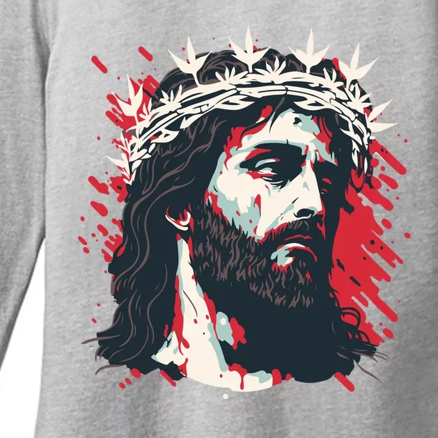 Jesus Painting Christianity Womens CVC Long Sleeve Shirt