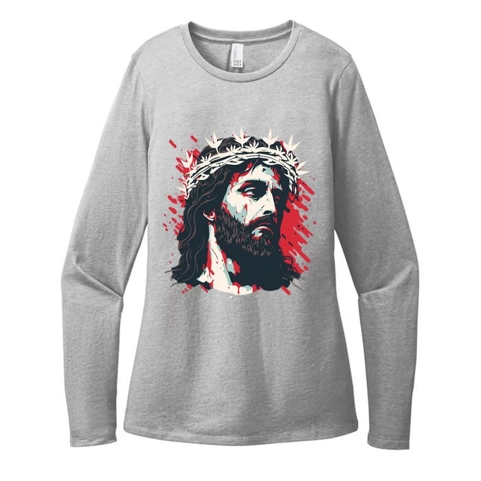 Jesus Painting Christianity Womens CVC Long Sleeve Shirt