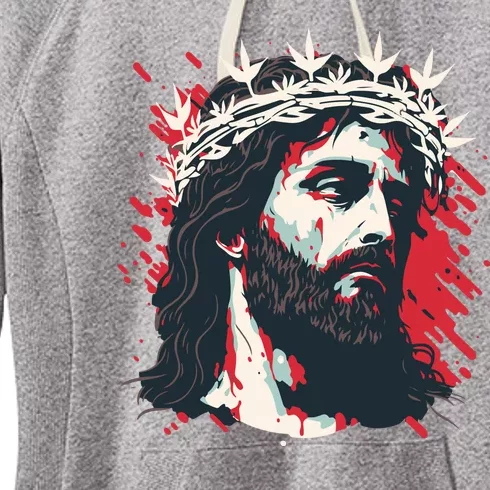 Jesus Painting Christianity Women's Fleece Hoodie