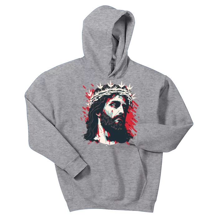 Jesus Painting Christianity Kids Hoodie