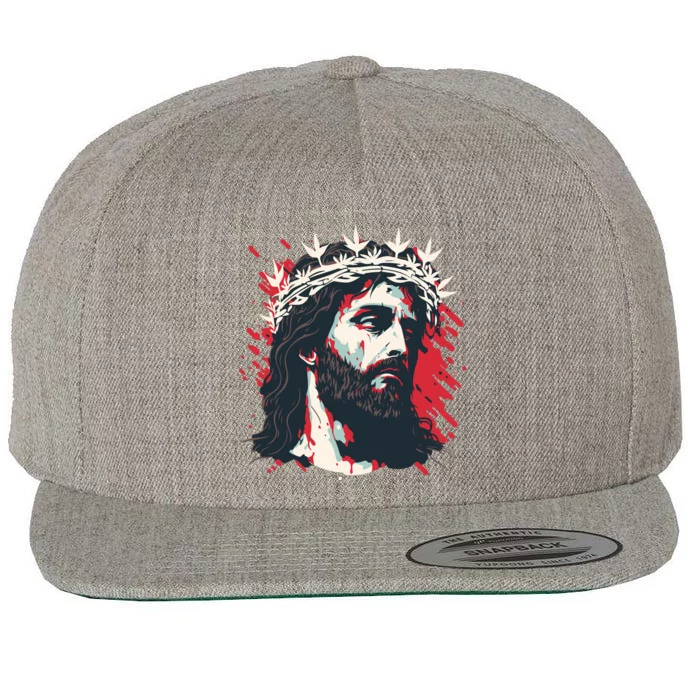 Jesus Painting Christianity Wool Snapback Cap